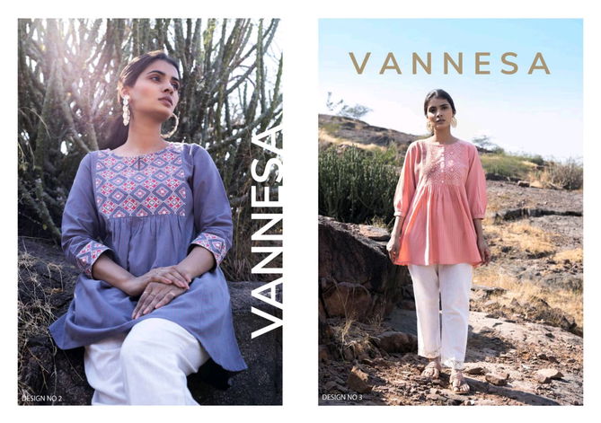 100 Miles Vannesa Cotton Embroidered Ladies Top Catalog